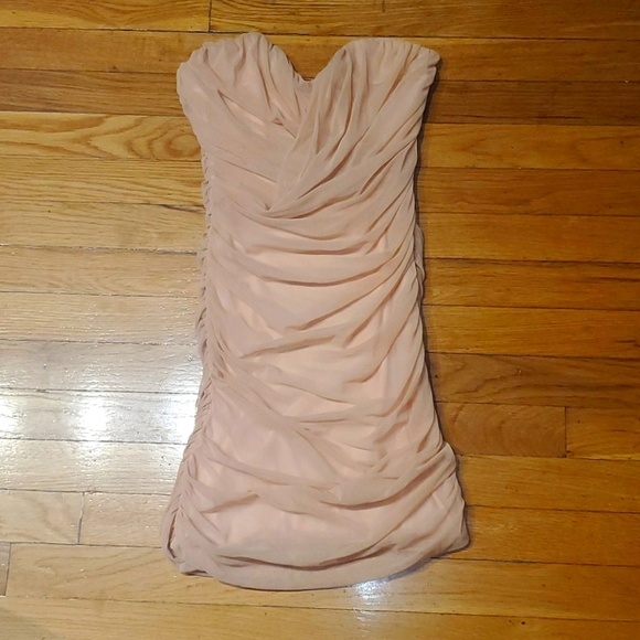 LUSH Pink Mesh Strapless Dress Size MEDIUM - Picture 1 of 3